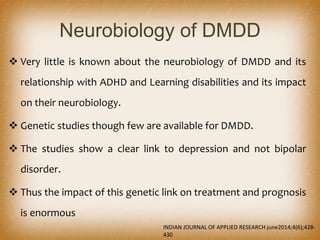 Dmdd disruptive mood dysregulation disorder