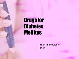 Drugs forDiabetesMellitus Internal Medicine 2010 