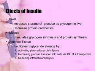 Drugs used in Diabetes MellitusInsulinper oremRapid Short-ActingInsulin SecretagogueBiguanidesIntermediate ActingInsulin SynthesizerSlow, long acting Glucosidase inhibitor