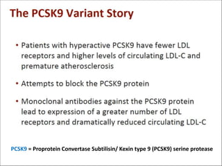 PCSK9 = Proprotein Convertase Subtilisin/ Kexin type 9 (PCSK9) serine protease
 