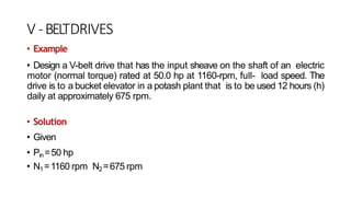 Variable Speed Belt Drive Example design of belt drive and chain drive | PPTX