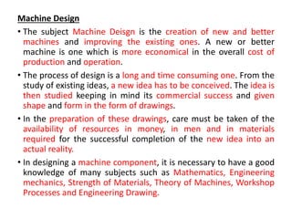 Design of Machine Elements Unit-1 Anna university | PPT