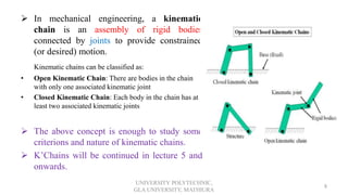Dme 5201 tom lecture 3 4 constrained motion, types of joints, kutzback ...
