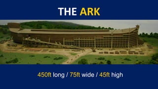 450ft long / 75ft wide / 45ft high
 