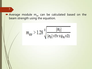  Average module mav can be calculated based on the
beam strength using the equation,
7
 