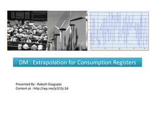 DM : Extrapolation for Consumption Registers


Presented By : Rakesh Dasgupta
Content at : http://wp.me/p1Ci5j-2d
             http://wp.me/p1Ci5j-
 