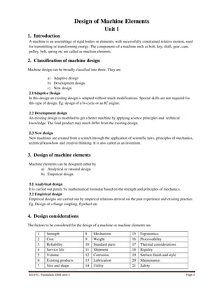 DME unit 1 notes 2021 rev for diploma mechanical engineering | PDF