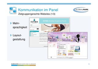 Kommunikation im Panel
    Zielgruppengerechte Websites (1/3)



Mehr-
sprachigkeit

Layout-
gestaltung




                                         10
 