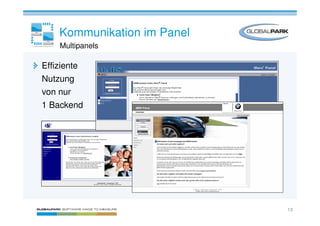 Kommunikation im Panel
    Multipanels

Effiziente
Nutzung
von nur
1 Backend




                             13
 