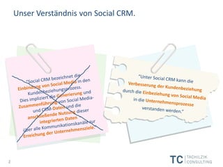 Unser Verständnis von Social CRM.
2
 