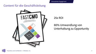 Proprietary and Confidential | © Marketo, Inc. 26
26
25x ROI
80% Umwandlung von
Unterhaltung zu Opportunity
Fokussiertes Engagement
Content für die Geschäftsleitung
 