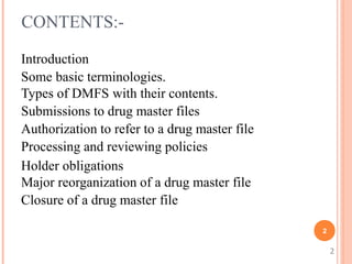 DMF- Drug Master File | PPT