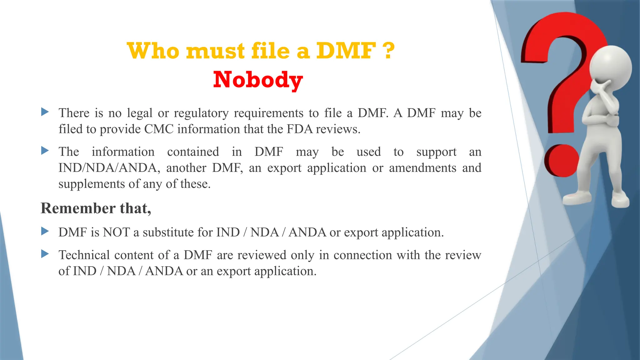 Drug Master File (DMF): Types, Format, Submission Process & Regulatory ...