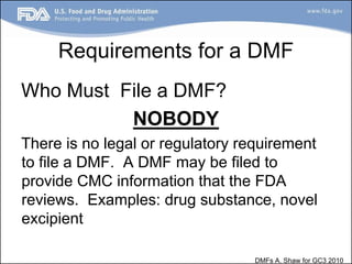 Dmf File Drug Master Files for Pharma Industry... | PDF