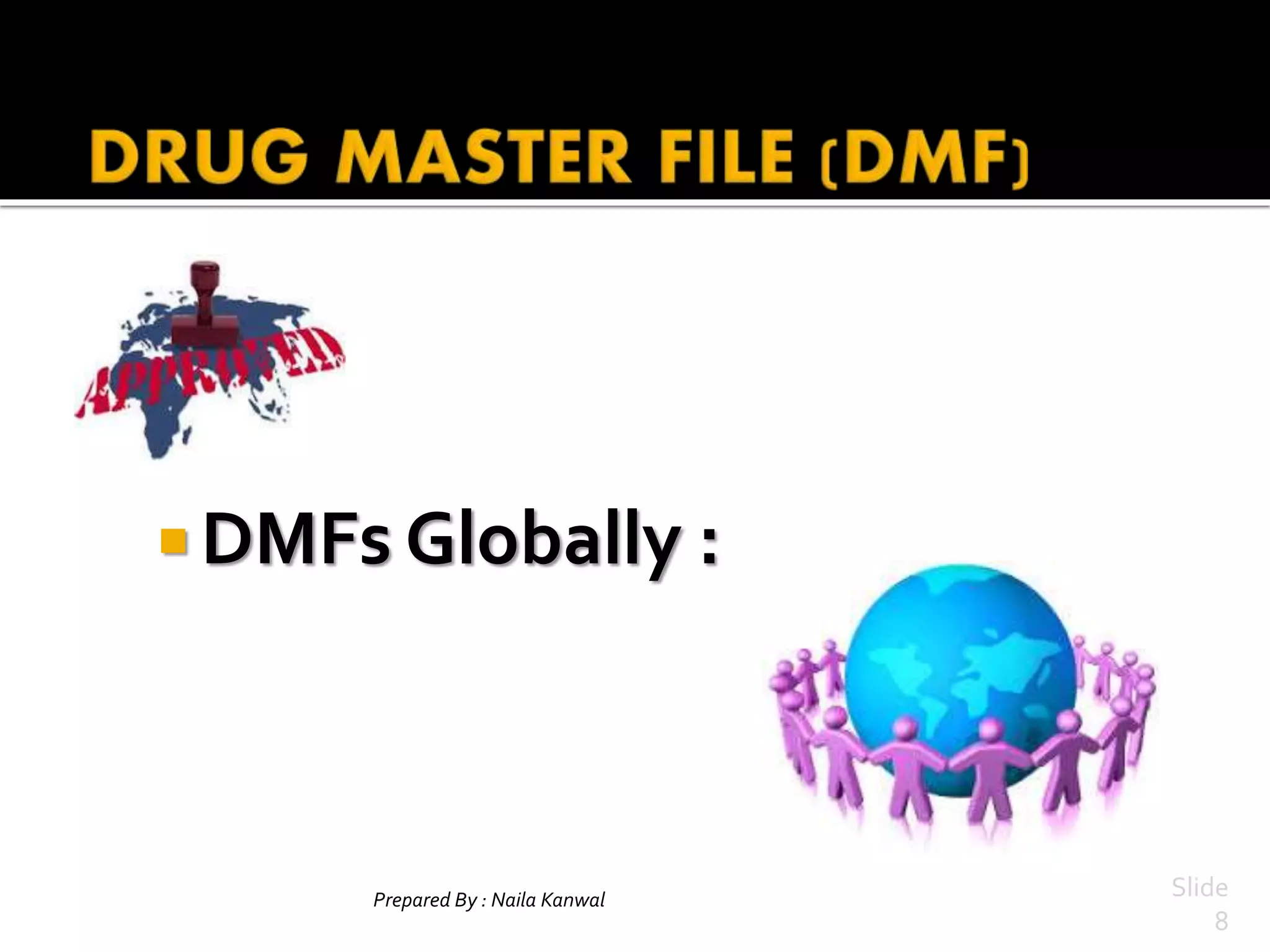  DMFs Globally :
Prepared By : Naila Kanwal Slide
8
 
