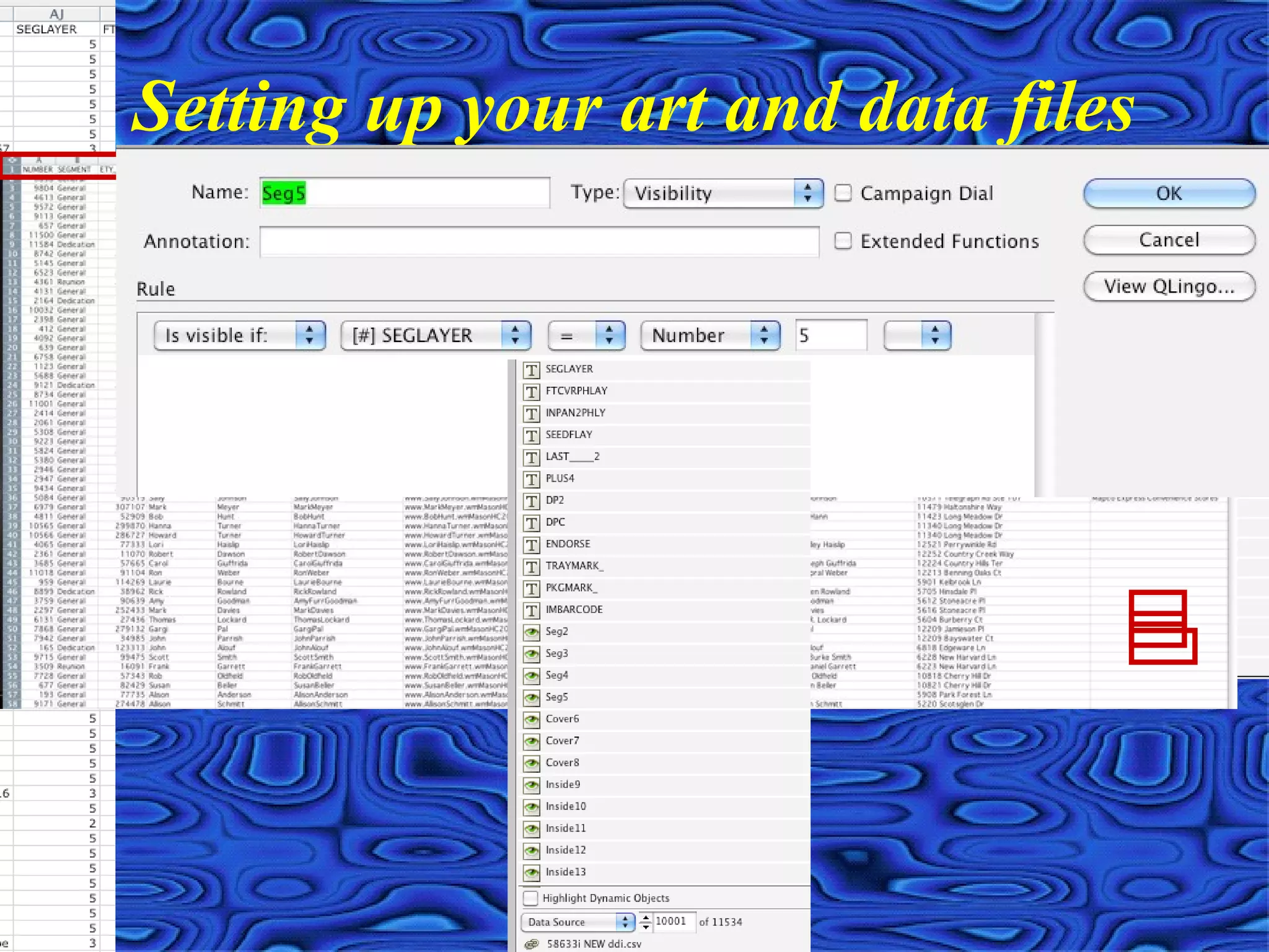 Setting up your art and data files
 