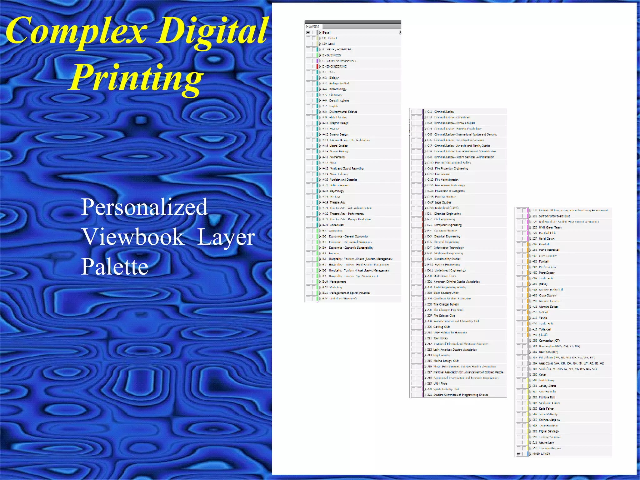 Complex Digital
Printing
Personalized
Viewbook Layer
Palette
 