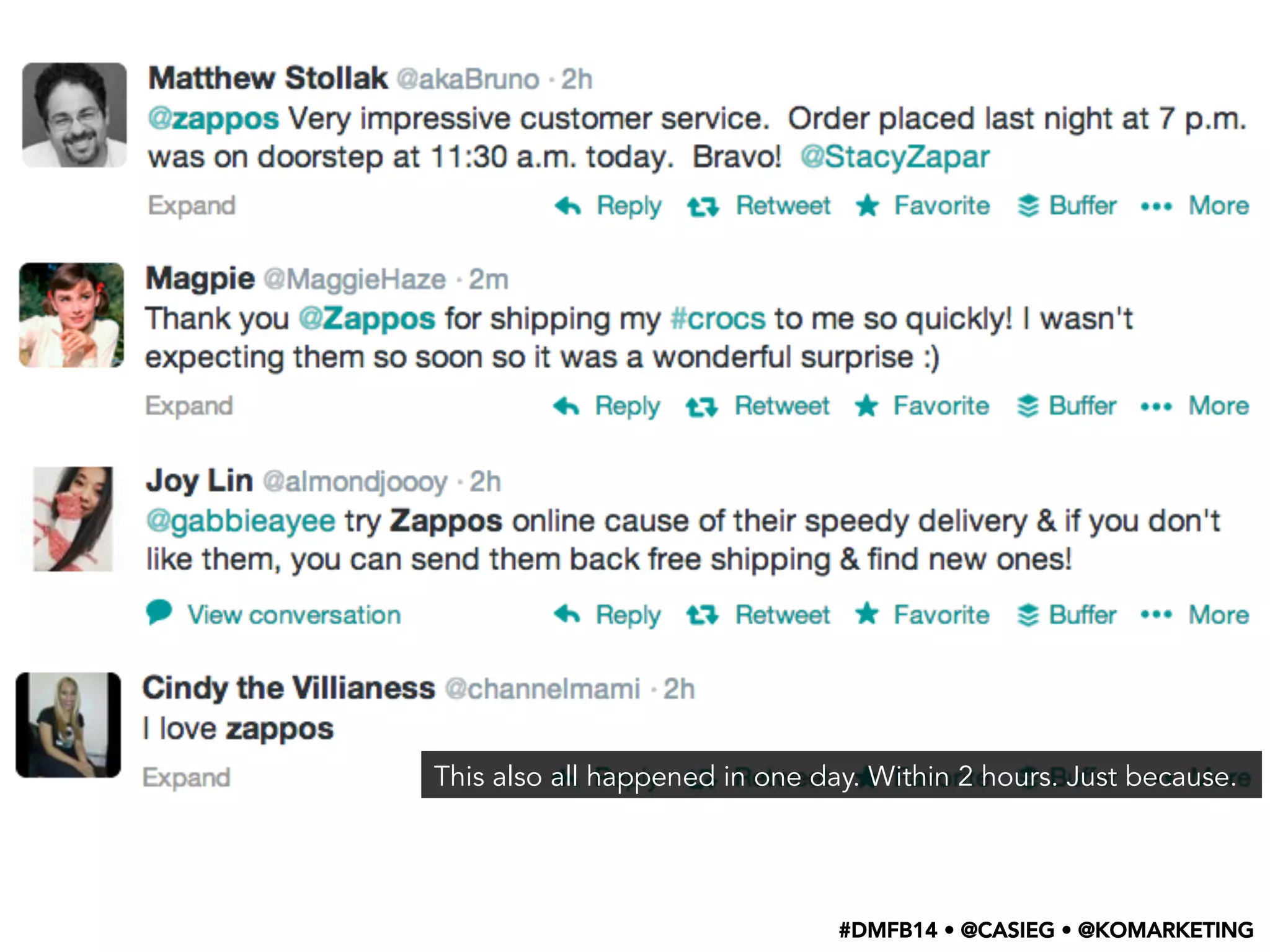 This also all happened in one day. Within 2 hours. Just because.
#DMFB14 • @CASIEG • @KOMARKETING
 