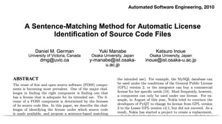 Automated Software Engineering, 2010
 