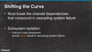 Shifting the Curve
• Must break the chained dependencies
that compound in cascading system failure
• Subsystem isolation:
...