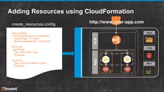 Adding Resources using CloudFormation

option_settings:
"aws:autoscaling:launchconfiguation":
InstanceType: "m1.large"
Blo...