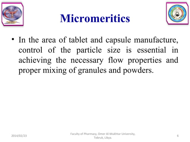 Micromeritics | PPT | Chemistry | Science