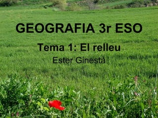 GEOGRAFIA 3r ESO Tema 1: El relleu Escola Arrels II Ester Ginestà 