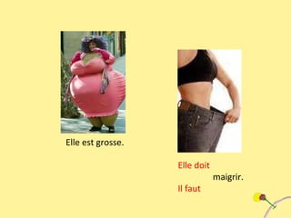 Elle est grosse. Elle doit maigrir. Il faut 