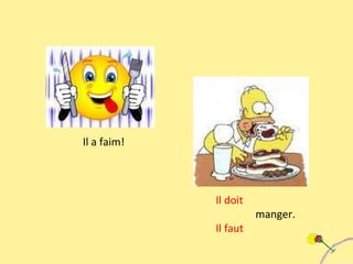 Il a faim! Il doit  manger. Il faut 