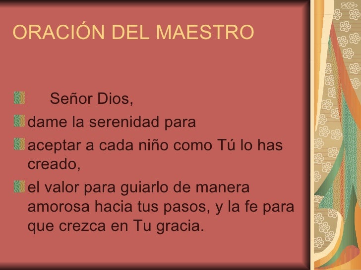 oracion del maestro