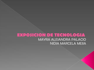 EXPOSICION DE TECNOLOGIA MAYRA ALEJANDRA PALACIO NIDIA MARCELA MEJIA  