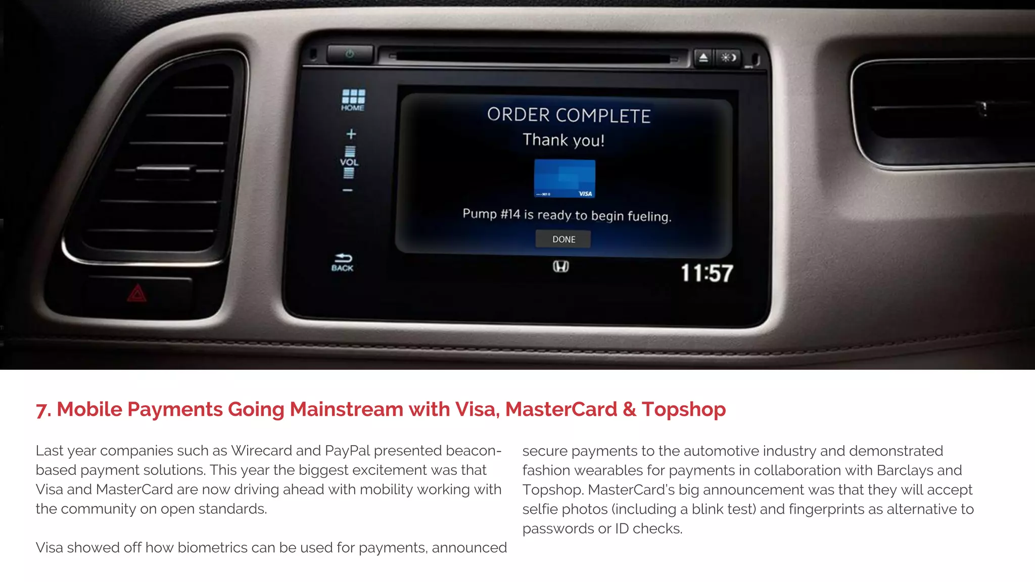 1. BIG DEVICE LAUNCHES,
LITTLE EXCITEMENT
For at least 10 years, operators and major Internet players have tried to
agree on and establish standards for single identity and authentication.
So far the most successful initiatives have been social sign-in by
Facebook followed by Google, Twitter and LinkedIn. Many people
thought biometrics would be the solution.
At MWC this year we saw a lot of exciting activity in this space. A few
of the best examples include DDS Inc., GSMA Mobile Connect,
Intercede, OneVisage, EyeVerify, FusionPipe and FaceOn.
6. Authentication - Death of the Password
 