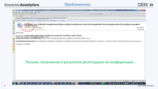 © 2015 IBM Corporation3
Проблематика
Письмо, полученное в результате регистрации на конференцию...
 