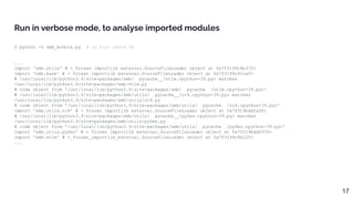 Run in verbose mode, to analyse imported modules
$ python -v smb_module.py # on host where OK
...
import 'nmb.utils' # <_frozen_importlib_external.SourceFileLoader object at 0x7f3199c4b370>
import 'nmb.base' # <_frozen_importlib_external.SourceFileLoader object at 0x7f3199c42ca0>
# /usr/local/lib/python3.9/site-packages/smb/__pycache__/ntlm.cpython-39.pyc matches
/usr/local/lib/python3.9/site-packages/smb/ntlm.py
# code object from '/usr/local/lib/python3.9/site-packages/smb/__pycache__/ntlm.cpython-39.pyc'
# /usr/local/lib/python3.9/site-packages/smb/utils/__pycache__/rc4.cpython-39.pyc matches
/usr/local/lib/python3.9/site-packages/smb/utils/rc4.py
# code object from '/usr/local/lib/python3.9/site-packages/smb/utils/__pycache__/rc4.cpython-39.pyc'
import 'smb.utils.rc4' # <_frozen_importlib_external.SourceFileLoader object at 0x7f319bdd2a00>
# /usr/local/lib/python3.9/site-packages/smb/utils/__pycache__/pyDes.cpython-39.pyc matches
/usr/local/lib/python3.9/site-packages/smb/utils/pyDes.py
# code object from '/usr/local/lib/python3.9/site-packages/smb/utils/__pycache__/pyDes.cpython-39.pyc'
import 'smb.utils.pyDes' # <_frozen_importlib_external.SourceFileLoader object at 0x7f319bdd2970>
import 'smb.ntlm' # <_frozen_importlib_external.SourceFileLoader object at 0x7f3199c4b220>
...
17
 