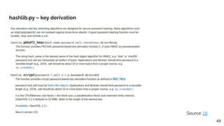 hashlib.py – key derivation
Source: [7]
48
 
