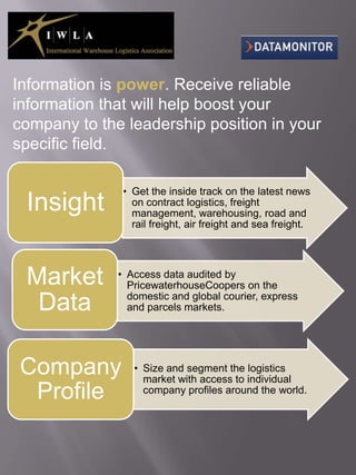 Information is power. Receive reliable information that will help boost your company to the leadership position in your specific field. 