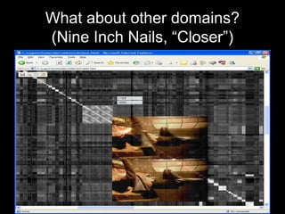 What about other domains?
(Nine Inch Nails, “Closer”)
 