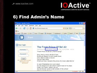 6) Find Admin’s Name
 