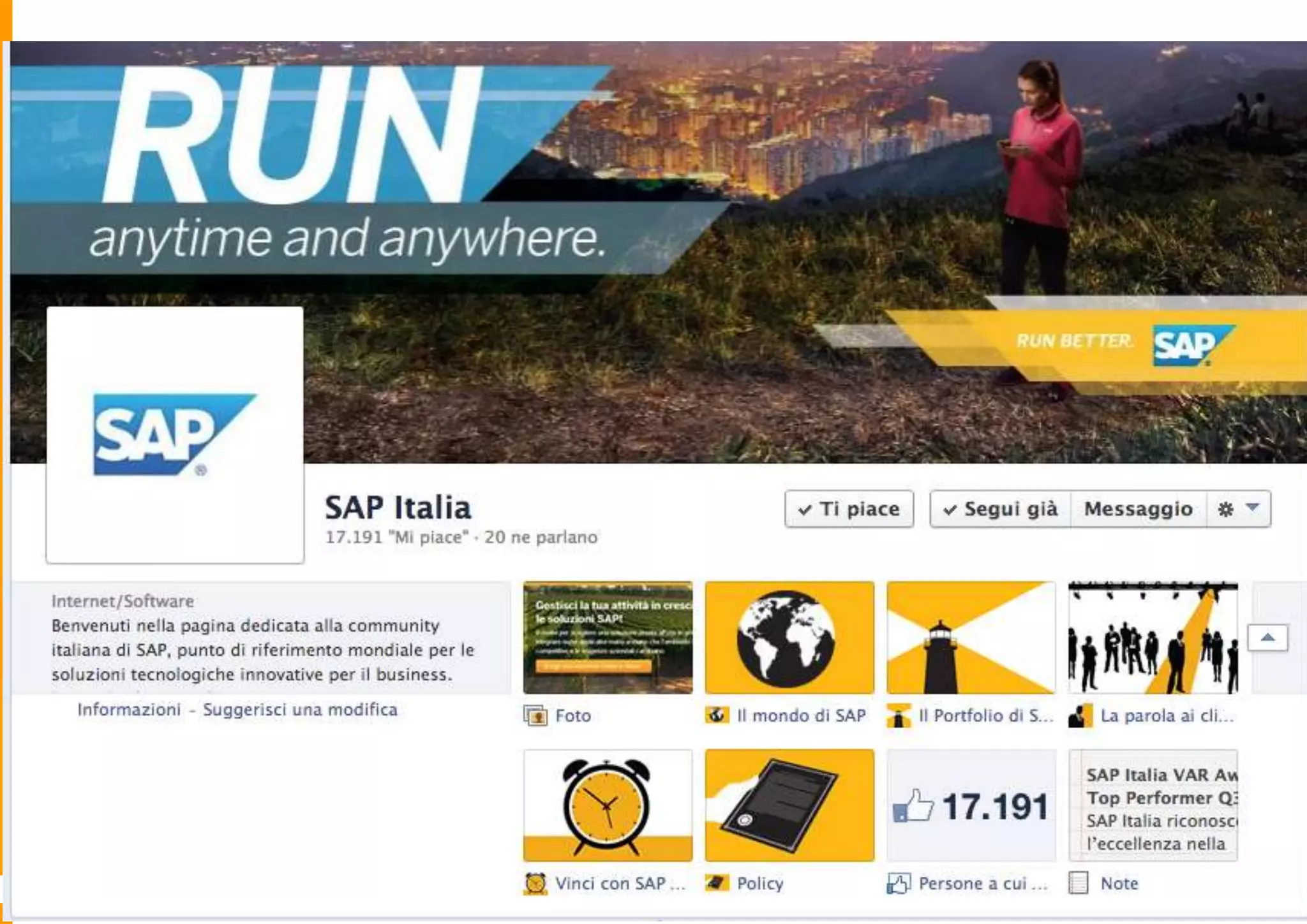 Pagina Facebook SAP Italia

 