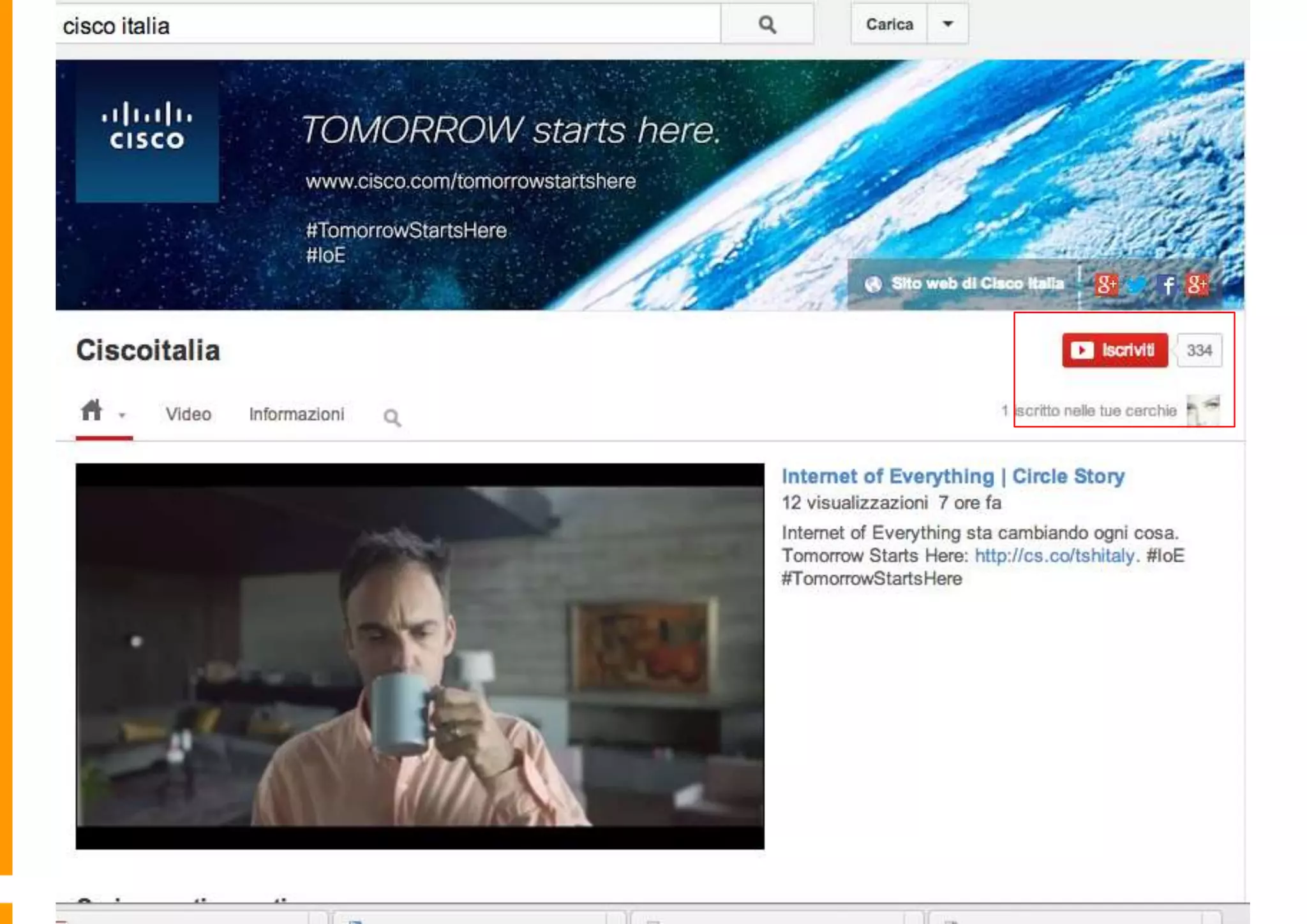 IL CANALE YOUTUBE DI CISCO ITALIA

 