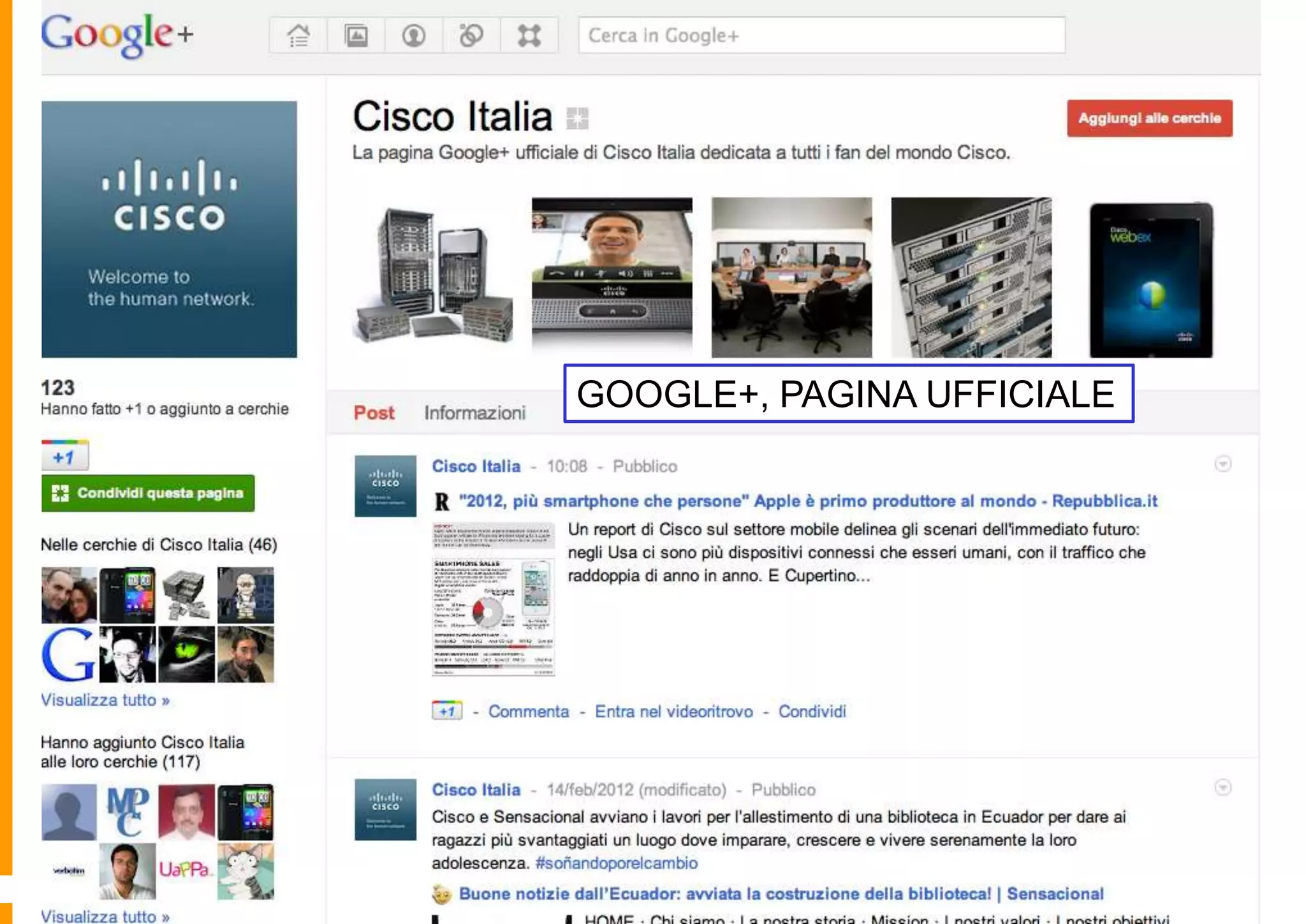 GOOGLE+, PAGINA UFFICIALE

 