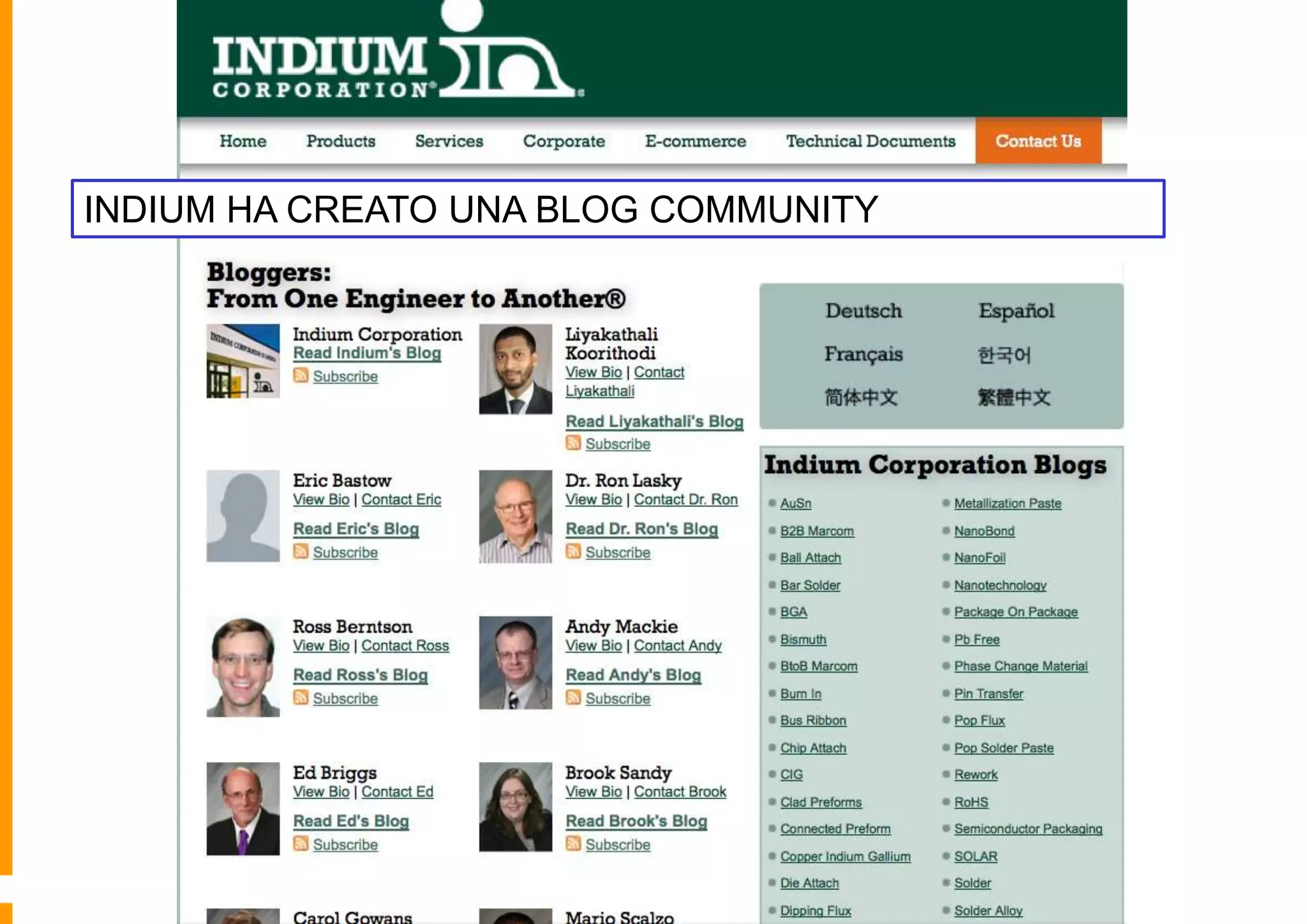 INDIUM HA CREATO UNA BLOG COMMUNITY

 