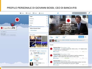 PROFILO PERSONALE DI GIOVANNI BOSSI, CEO DI BANCA IFIS 
 