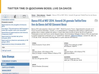 TWITTER TIME DI @GIOVANNI BOSSI, LIVE DA DAVOS 
 