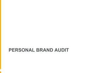 PERSONAL BRAND AUDIT 
 