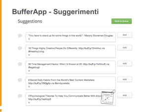BufferApp - Suggerimenti
 