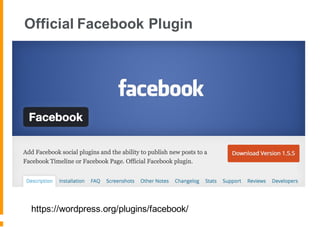 Official Facebook Plugin
https://wordpress.org/plugins/facebook/
 