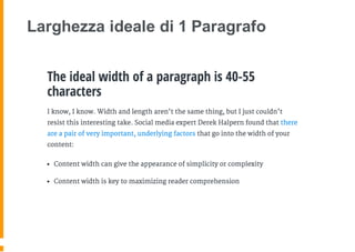 Larghezza ideale di 1 Paragrafo
 