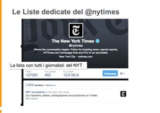 Le Liste dedicate del @nytimes
La lista con tutti i giornalisti del NYT
 