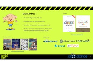 lorem ipsum5/27/20
2
 
Olivier	Andrieu	
 
•	Basé	à	Heiligenstein	(67140) 
 
•	Premiers	pas	sur	Internet	en	1993 
 
•	Créat...